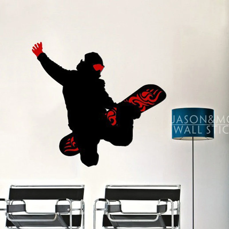 

Cool Skateboard Snowboard Sports Man Art Wall Sticker Decals Mural Wallpaper Vinyl Boys Room 60x65cm Home Decoration Christmas