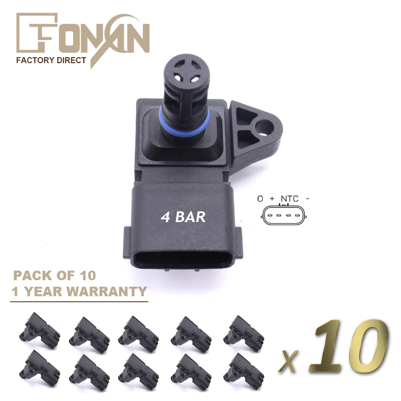 4Bar 80018383 5WK96841 2045431 датчик давления впускного воздуха для Renault Peugeot 405 Kia Pride Hyundai