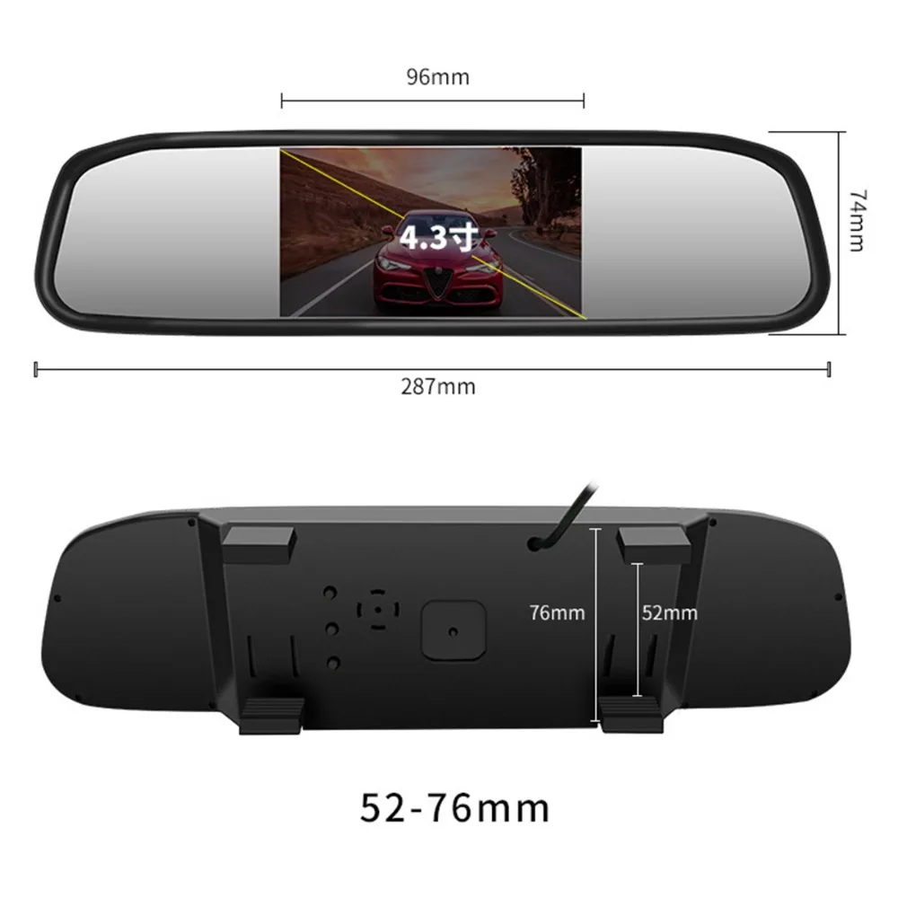 Супер мини резервного копирования камера с 4 3 &quotавтомобиля TFT ЖК дисплей зеркало