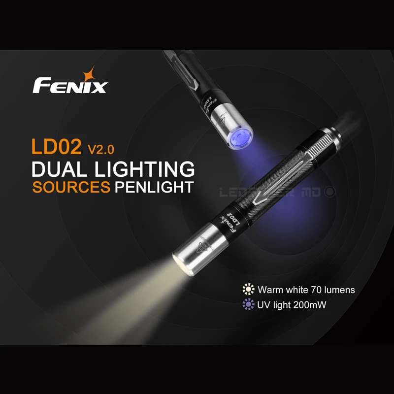 Супер компактный фонарик EDC Penlight Fenix LD02 V2.0 AAA с теплым белым светом и УФ