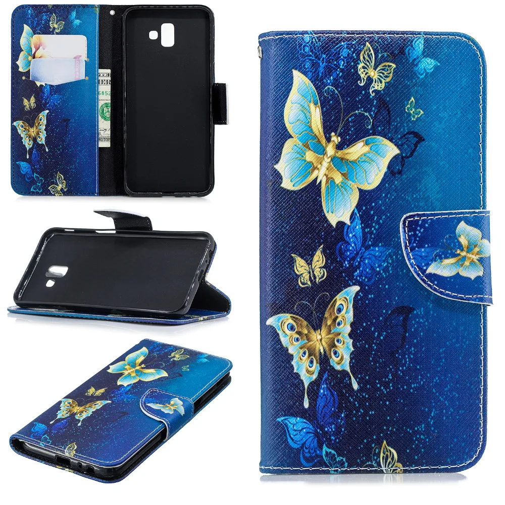 J6() кожаный чехол для samsung galaxy J4 J6 чехол A10 A20E A20 A30 A40 A50 A70 Coque для samsung J6 плюс кошелек флип-чехол