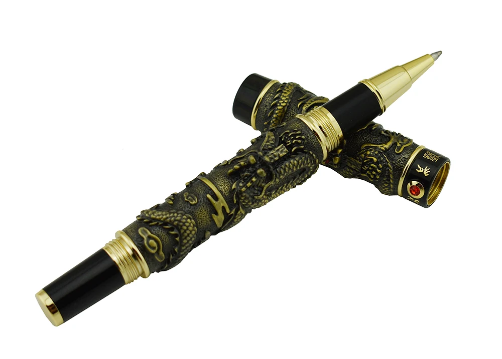 Винтажная Роскошная Шариковая ручка Jinhao двойная искусственная жемчужина