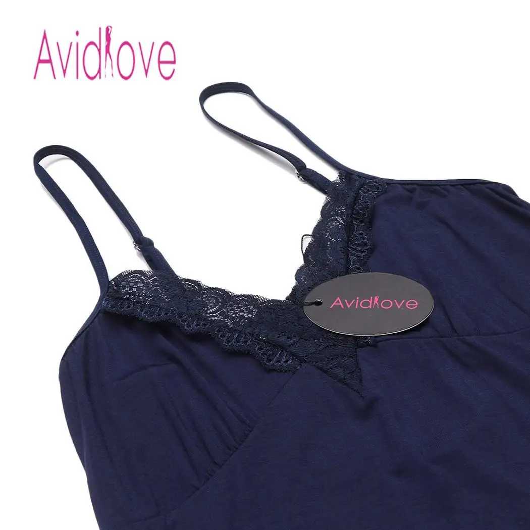 Женское ночное платье Avidlove, ночная сорочка, кружевная, из кусков, сексуальная, на бретельках, женские летние стринги, Сексуальное белье