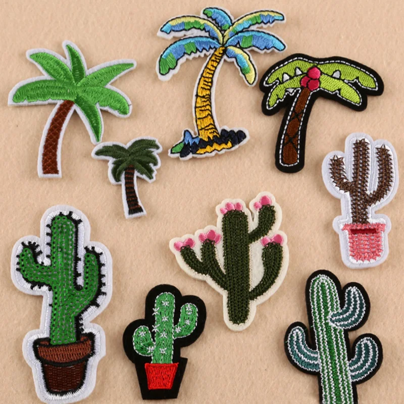 Милые деревья утюжок на заплатках мультфильм сделанный из ткани аппликация