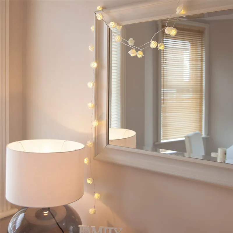 Батарея работает 1 2 м/10 м Led розы гирлянда Рождественская Праздничная Гирлянда