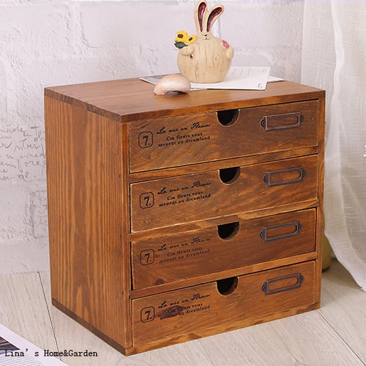Винтажный небольшой шкаф из твердой древесины с 4 ящиками|solid wooden cabinets|cabinet smallcabinet