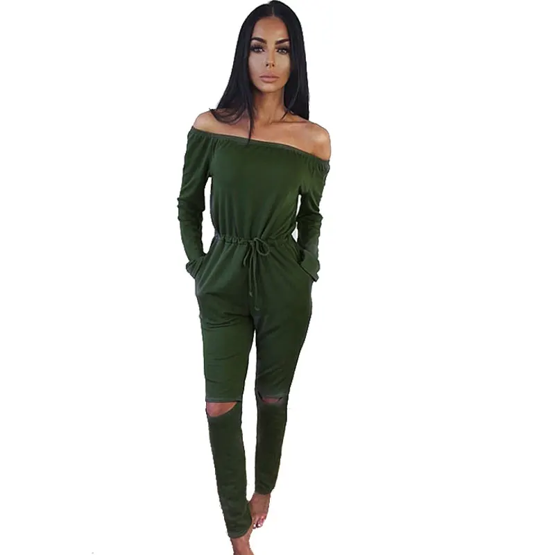 Женский комбинезон с длинным рукавом вырезом плюс размер | Женская одежда