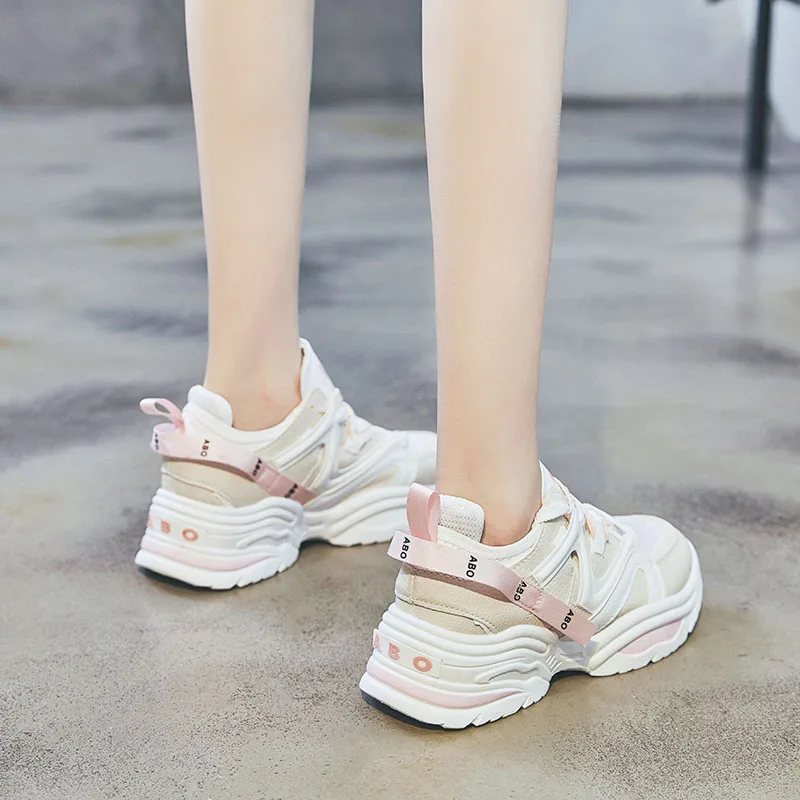 Кроссовки женские на толстой подошве дышащие увеличивающие рост x27s|Обувь без