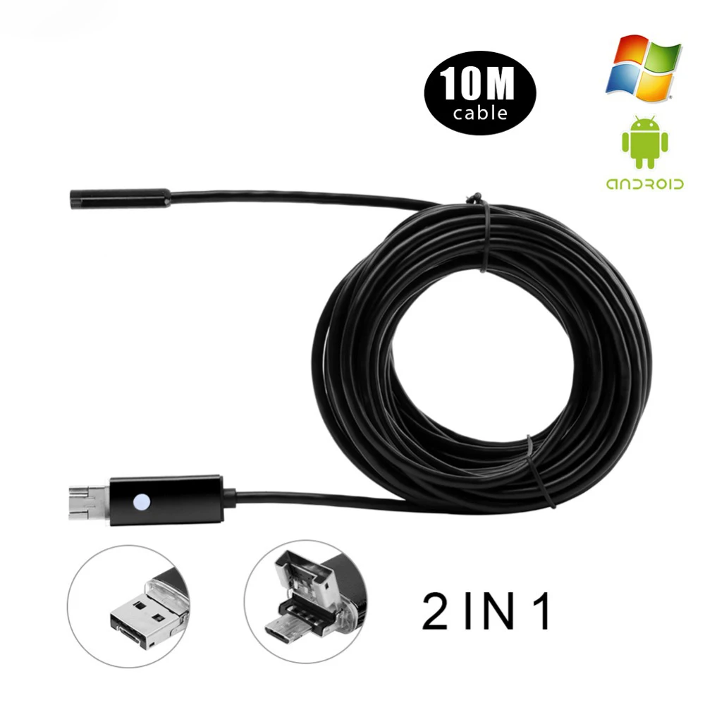 Новейший USB эндоскоп для Android камера осмотра 2 M/5 M/10 M Borescope объектив 5 мм 6