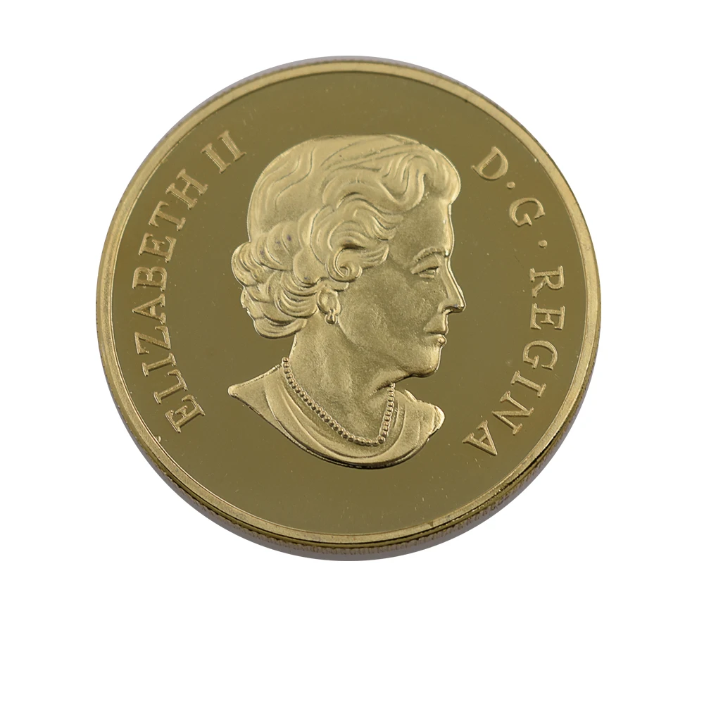 Canada Cute Animal Metal Coin 24k Gold Plated Commemorative Elizebath II Home Decoration Accessories | Дом и сад