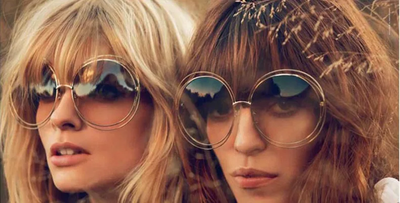 Женские солнцезащитные очки JackJad большие круглые в металлической оправе