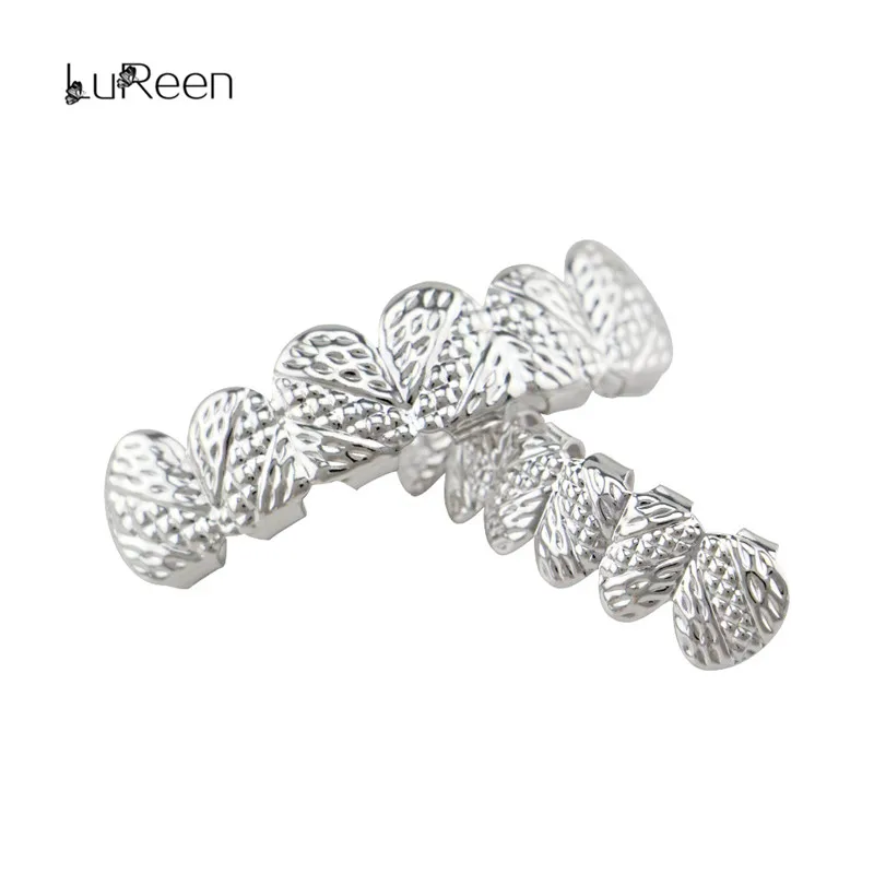LuReen Teeth Grillz Топ и низ золотые зубные грили стоматологические медные колпачки для