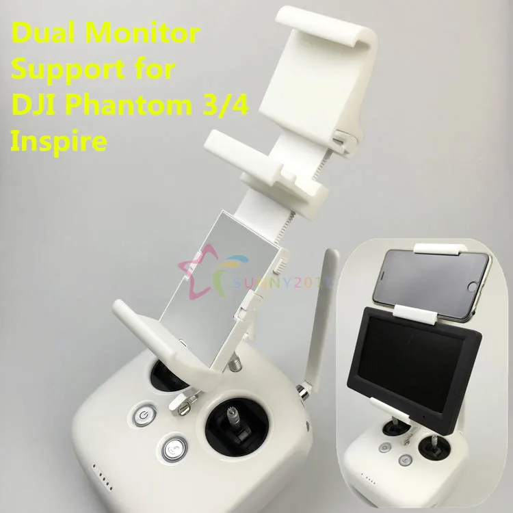 

3D Printed 7in HDMI Monitor & Cellphone Holder Dual Screen Bracket Double Monitor Support for DJI Phantom 4 3 / Inspire 1