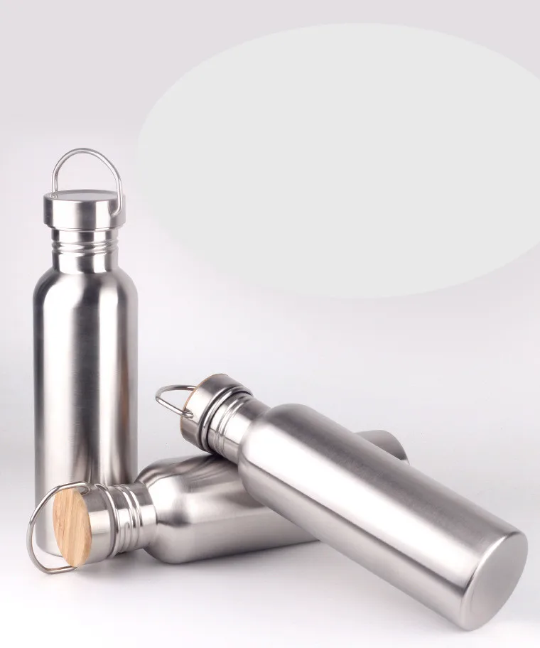 Горячая Bpa бесплатно 500/750 мл одна стенка портативный Нержавеющая сталь 304 Спорт и Открытый чайник велосипед моя бутылка для воды бамбуковая крышка