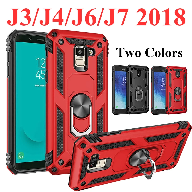 Чехол для Samsung J7 2018 J6 J4 J3 чехол с подставкой и кольцом на палец бампер Glaxy j 7 6 4 чехлы