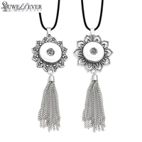 hot interchangeable metal tassel ginger necklace 018 fit 18mm snap button pendant necklace charm jewelry for women gift