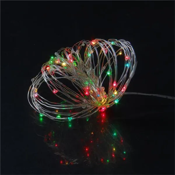 multicolor Светодиодный фонарь 10 м 33 фута, медный провод, Сказочная лампа, 100 светодиодный, на батарейках, вечерние, свадебные, для детской комнаты, новое освещение - Испускаемый цвет: multicolor