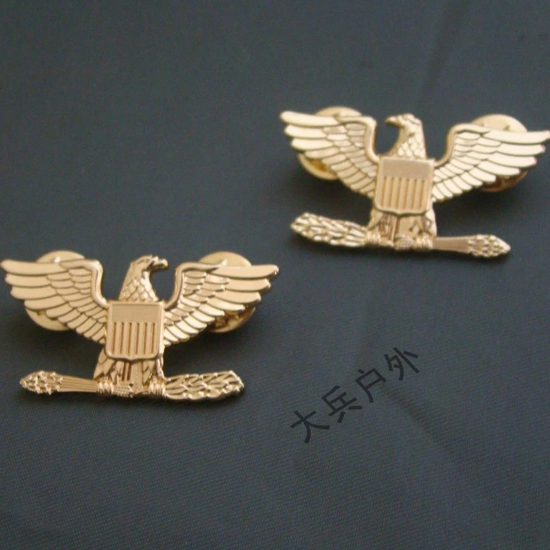Пара WWII США полковника Орел боевой птица устройство PIN INSIGNIA и золотым значком мир