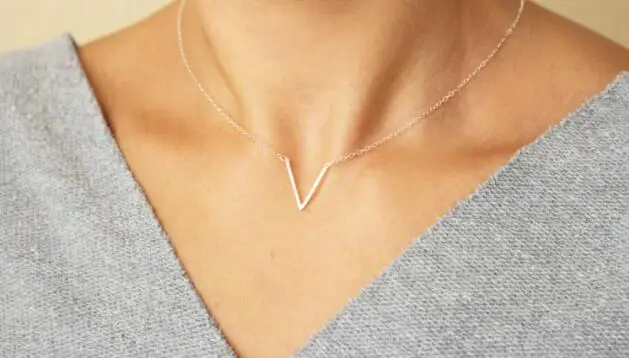 Хит продаж 0229 модные ювелирные изделия металлическое ожерелье V-образной формы