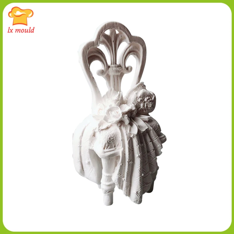 

LXYY New European Chair Moulds Plaster Aromatherapy Candle Silicone Mould