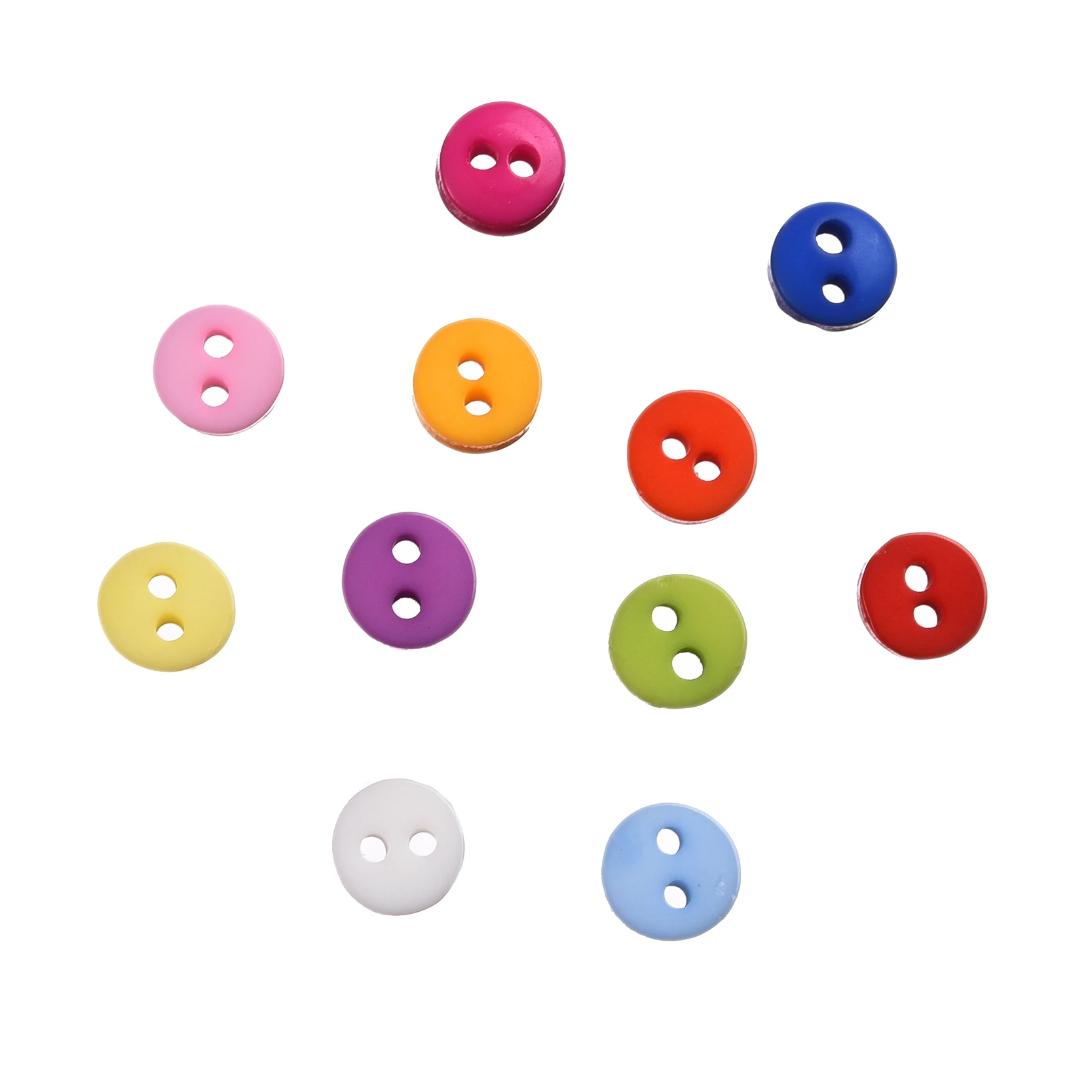 Кнопки 600 шт Случайные Смешанные 2 отверстия кнопки 6 мм круглые резиновые швейные