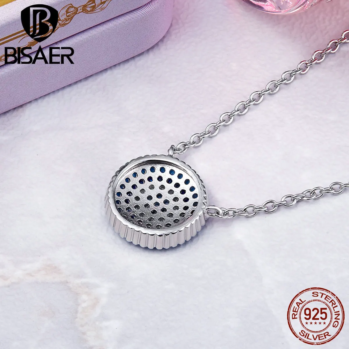 Женское Ожерелье из стерлингового серебра 925 пробы в богемном стиле с голубым