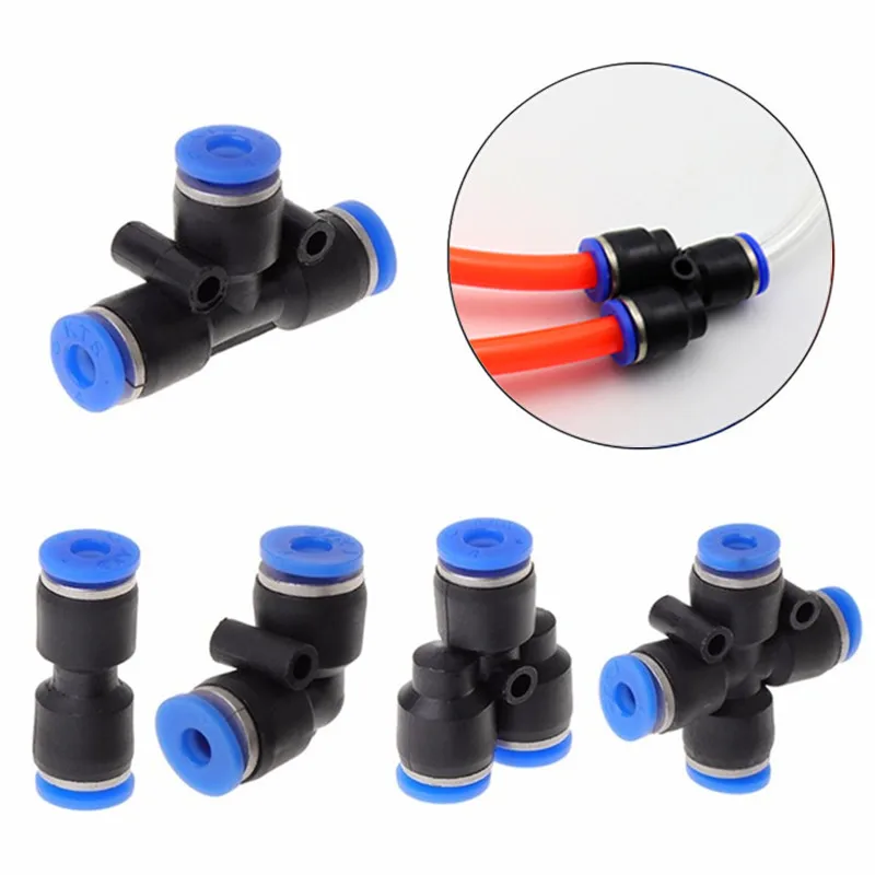 2Pcs Aquarium 2/3/4 Way CO2 Tube Connector High Pressure Design Quick-Connect Valve for Diy System Air Hose Pipe Joint | Дом и сад