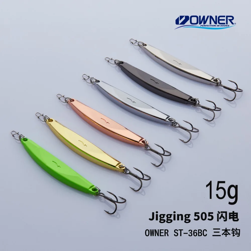 YAPADA Jigging 505 lightning 20 г/25 г владелец тройной крючок 75-85 мм перо Многоцветный Металлический цинковый сплав ложка рыболовные приманки