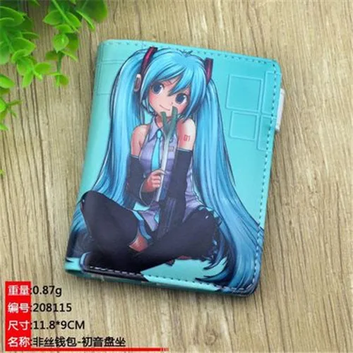 Hatsune Miku 1 Мультяшный кошелек Тоторо Наруто атака на Титанов Кошелек для монет женские короткие кошельки из искусственной кожи маленький держатель для карт кошелек - Цвет: Hatsune Miku 1