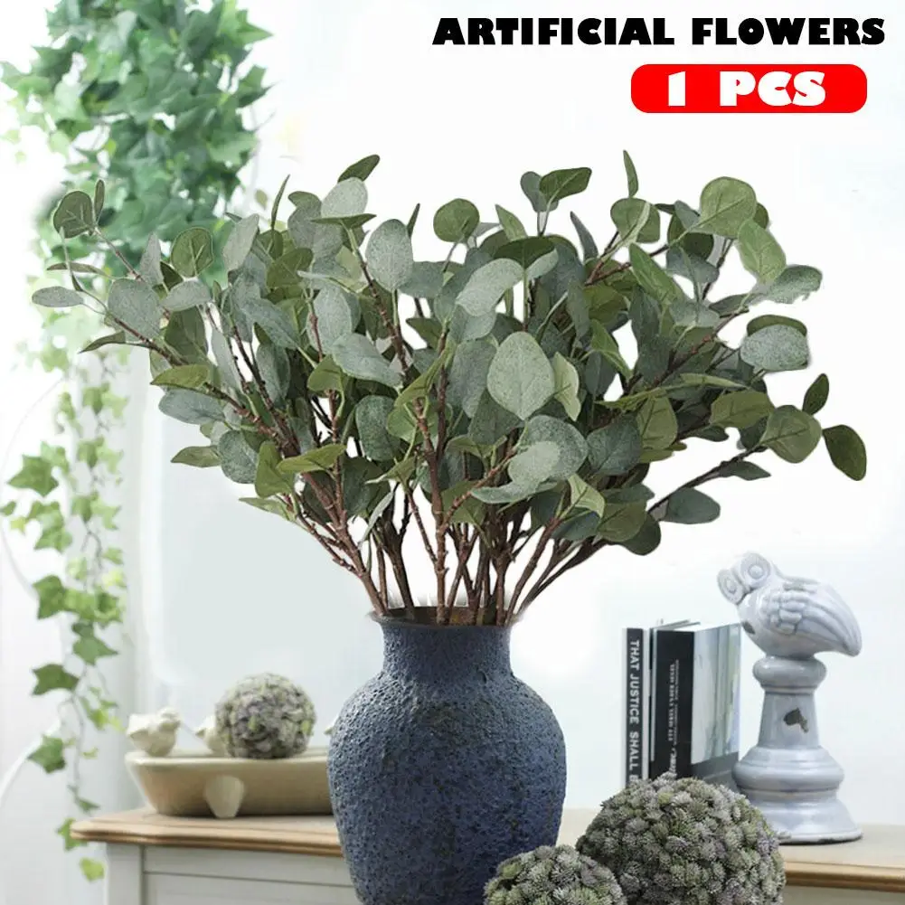 1 филиал Европейский Стиль искусственный цветок эвкалиптовые Листья Свадебные