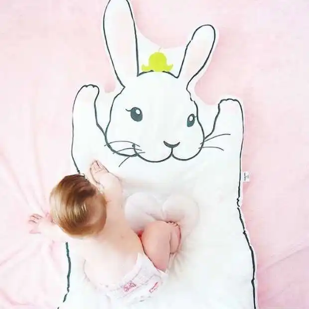 Bunny INS Белый Кролик енот игровой коврик детское одеяло утолщенный ползающий коврик игровой коврик - Цвет: Bunny