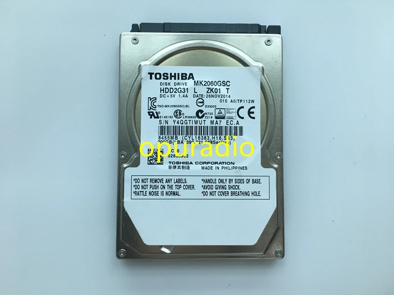 Совершенно новый диск MK2060GSC HDD2G31 Y ZL01 DC + 5V 1.4A 200GB для BMW автомобиля радио HDD