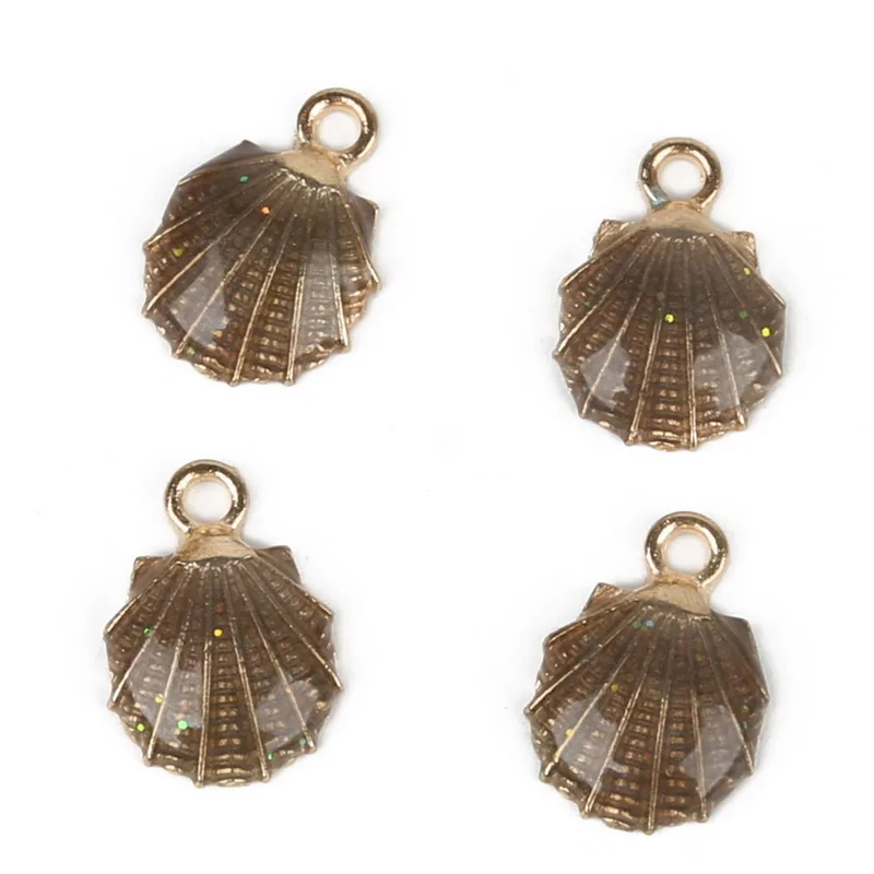 Причудливый Кулон 10 шт. красочная Морская раковина морская эмаль Подвески DIY