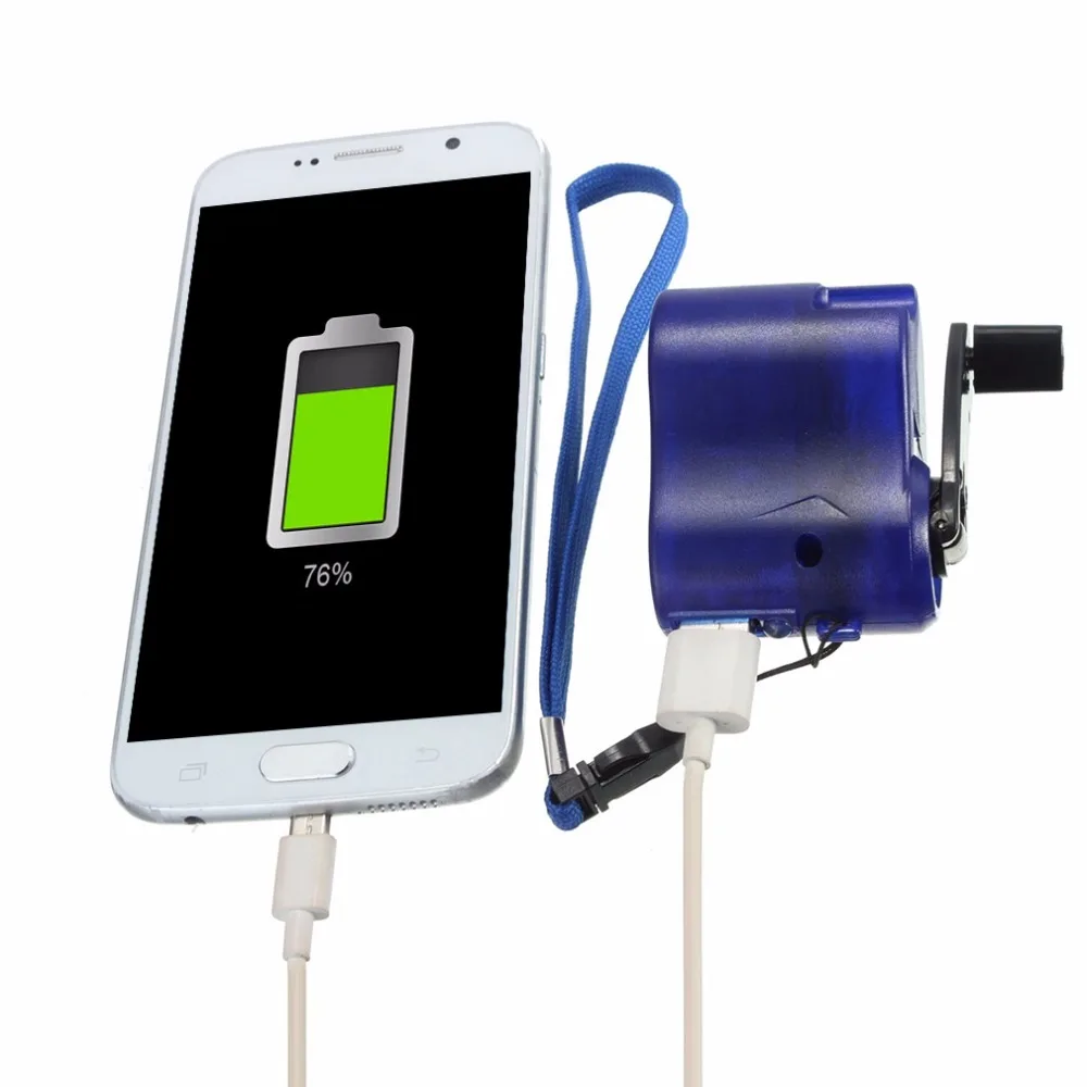 Новое USB зарядное устройство для экстренных ситуаций, зарядное устройство Динамо, Ручное Зарядное устройство синего цвета, Прямая поставка