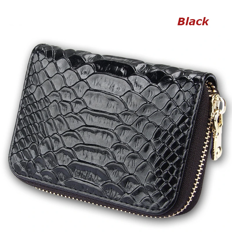 Кошелек женский из натуральной кожи под змеиную кожу на молнии|card case|credit card bagcard bag