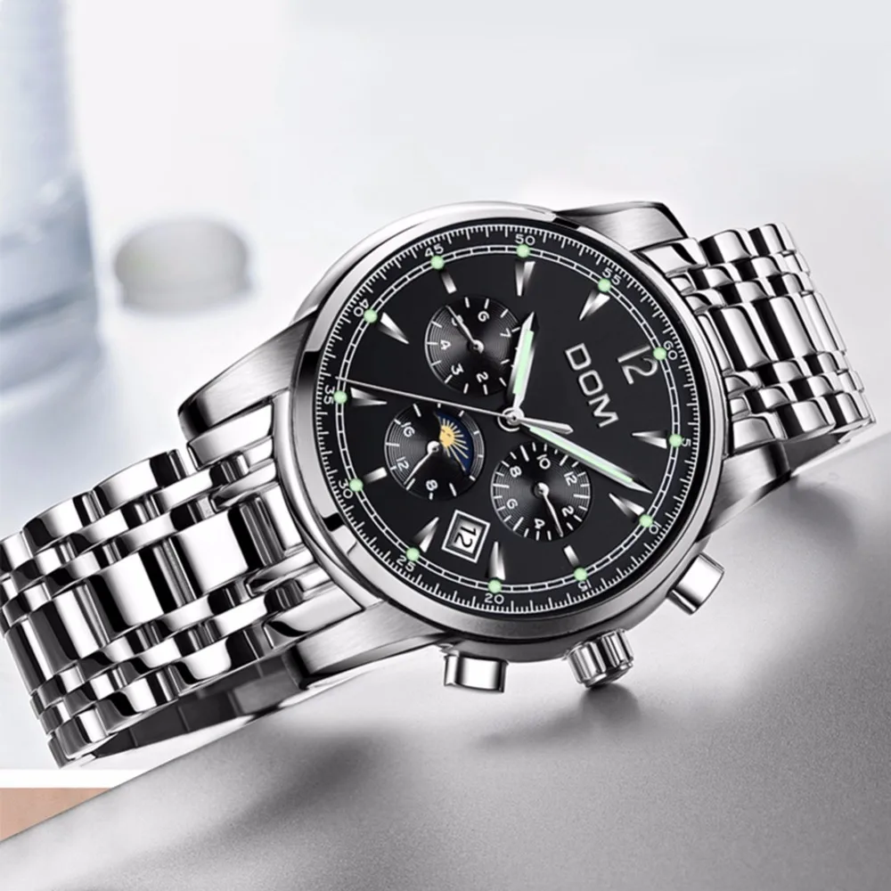 Mechanical Watches Sport DOM Watch Men Waterproof Clock Mens Brand Luxury Fashion Wristwatch Relogio Masculino M-75D-1MX