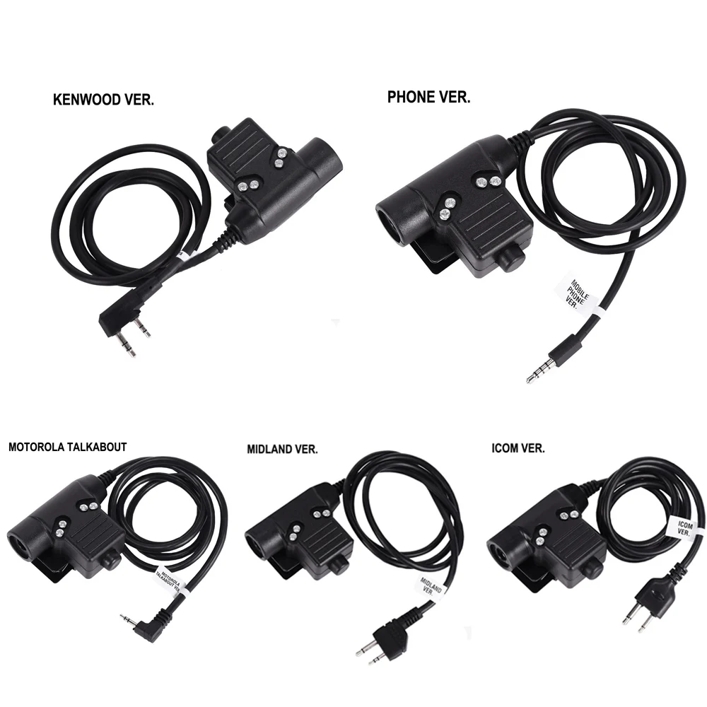Тактическая гарнитура штекер PTT для KENWOOD Walkie Talkie ICOM Midland Motorola радио телефон военная гарнитура адаптер U94 PTT