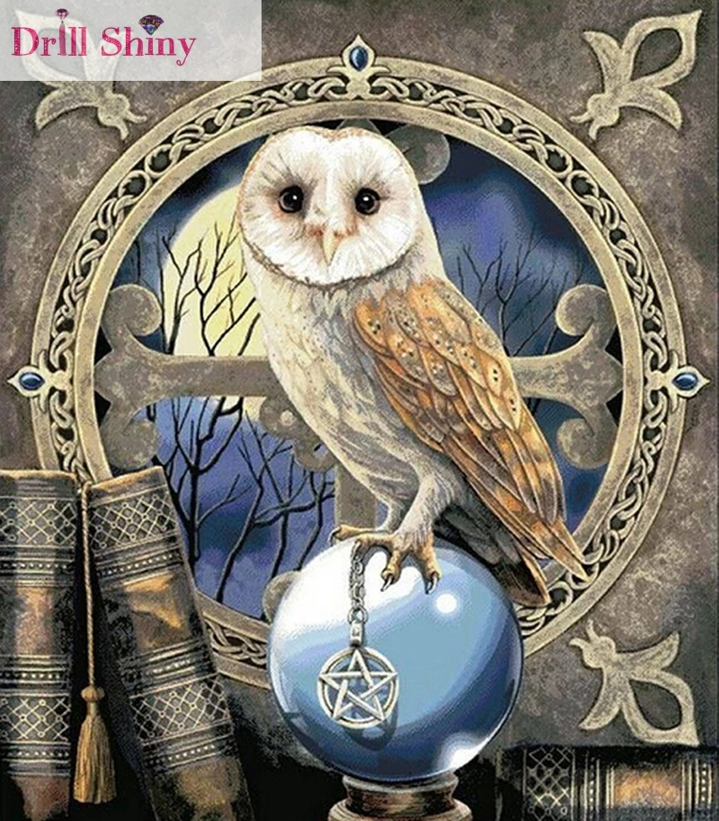 

2017 5D diy diamond painting Owl Animal picture cross stitch wall sticker full square drill diamond ribbon embroidery crafts