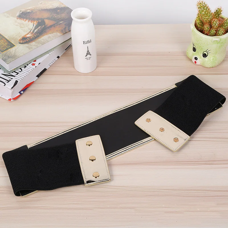 Для женщин эластичный искусственный замши широкий пояс-корсет, Новая мода Черный корсет пояс Форма решений аксессуары