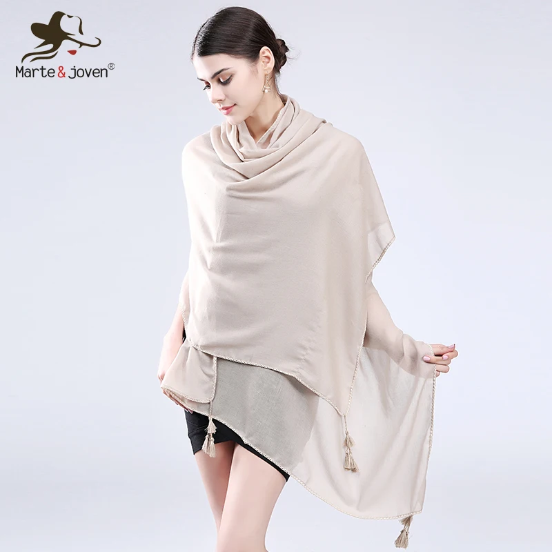 Новинка популярная однотонная длинная шаль Marte &amp Young однотонный шарф с