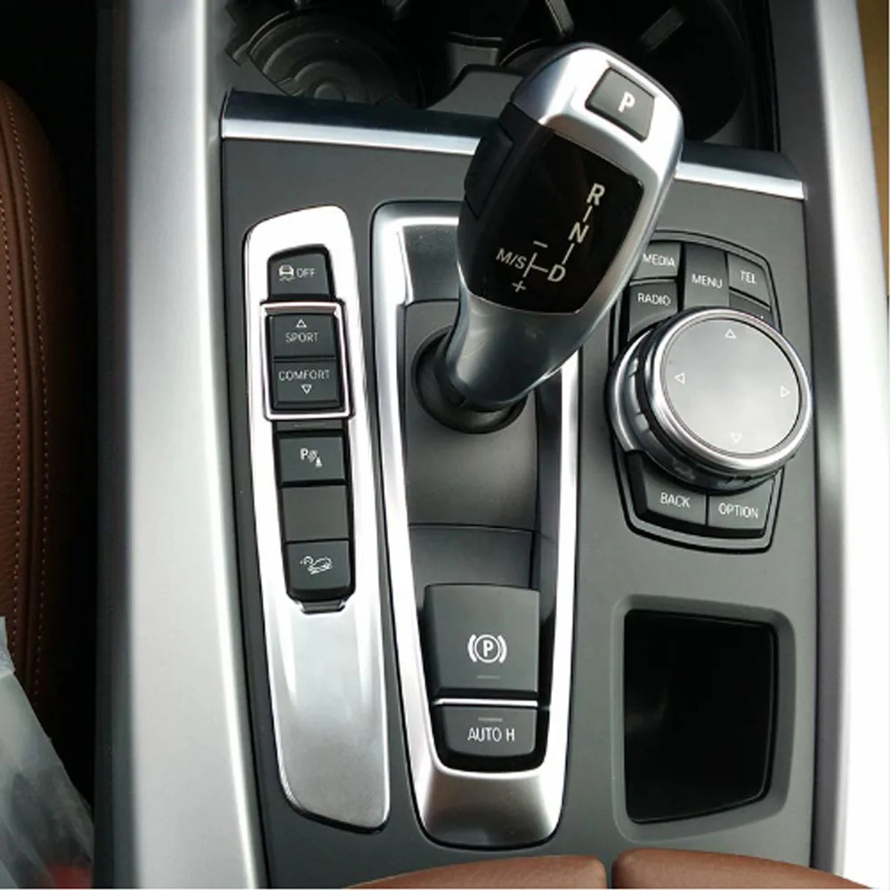 

ABS Chrome Interior Gear Shift Knob Cover Trim Sticker For BMW X5 F15 X6 f16 2014 2015 2016 Car Accessories