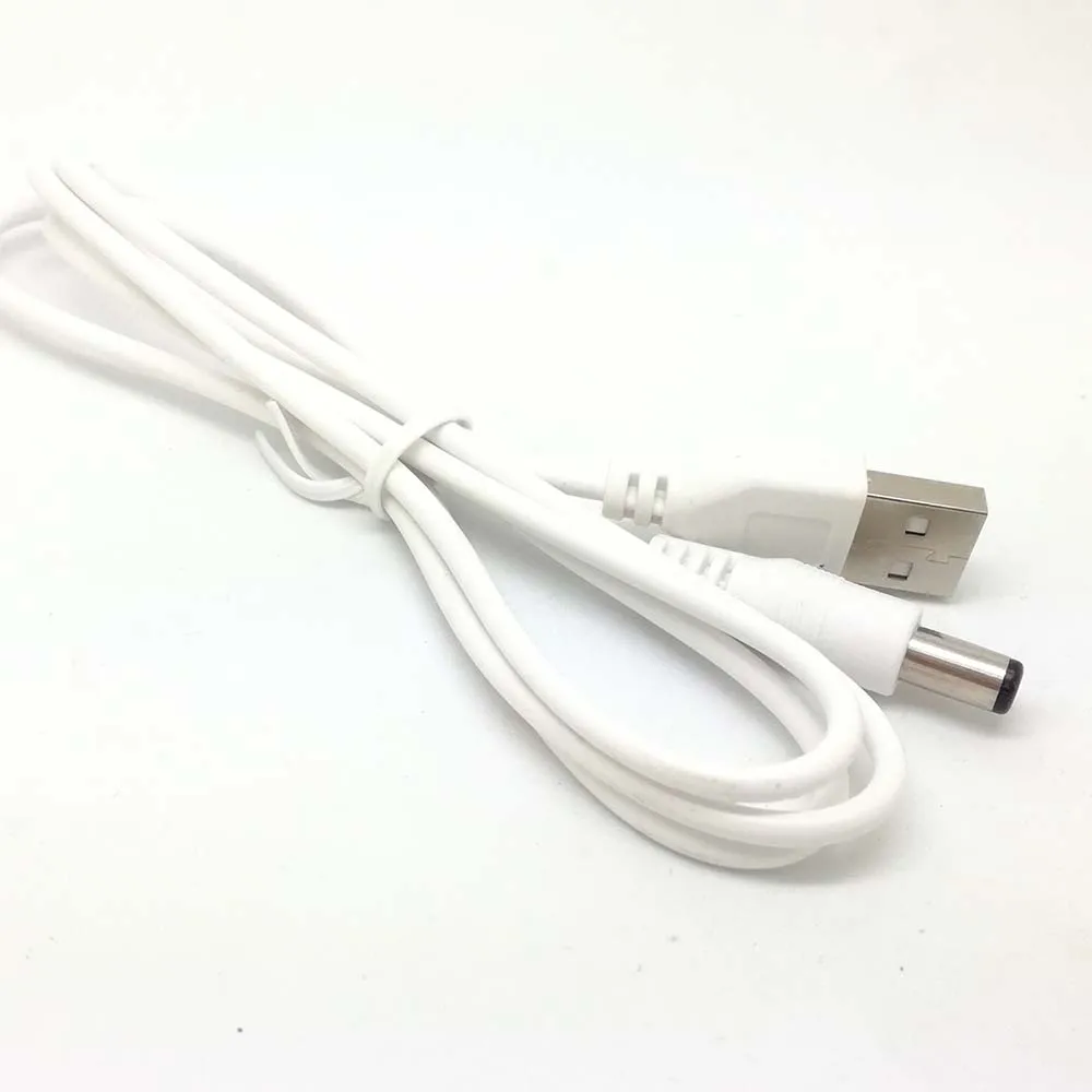 Белый ПК ноутбук USB штекер до 5 В DC 5,5 мм x 2,1 мм баррель разъем кабель питания Кабель зарядного устройства