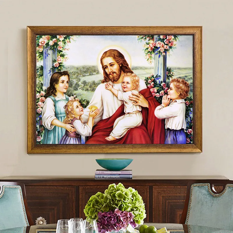 Алмазная 5D картина сделай сам полная круглая вышивка вера в христианство