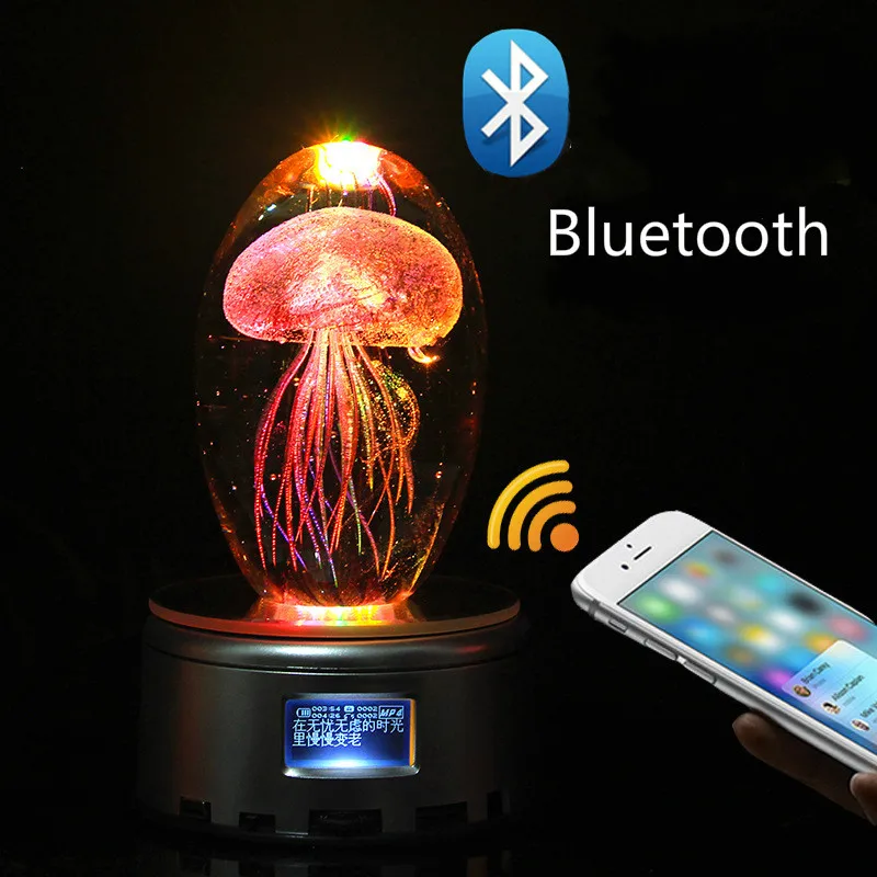 Креативная Музыкальная шкатулка с Bluetooth Медузой, Кристальный подарок на день Святого Валентина, подарок на день рождения для девушки, жены, романтический подарок