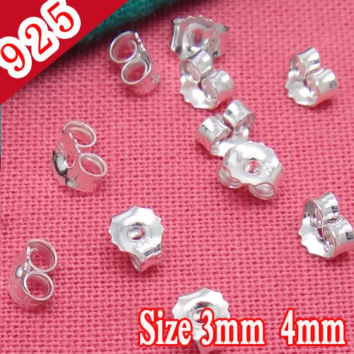100 шт. застежки для сережек гвоздиков|sterling silver ear nuts|ear nutjewelry pieces |