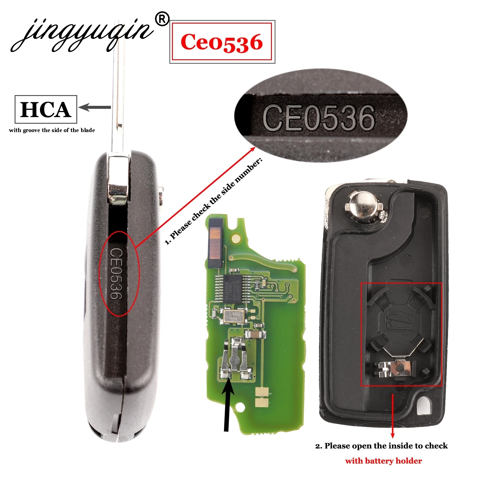 Пульт дистанционного управления jingyuqin Ce0523 Ce0536 ASK/FSK 433 МГц ID46 для Peugeot 407 307 308 607 3