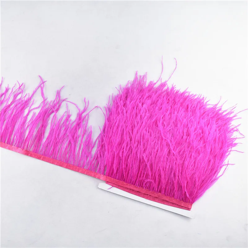 Красивая 1 метровая розово красная Страусиная отделка из перьев высота 8 10 см