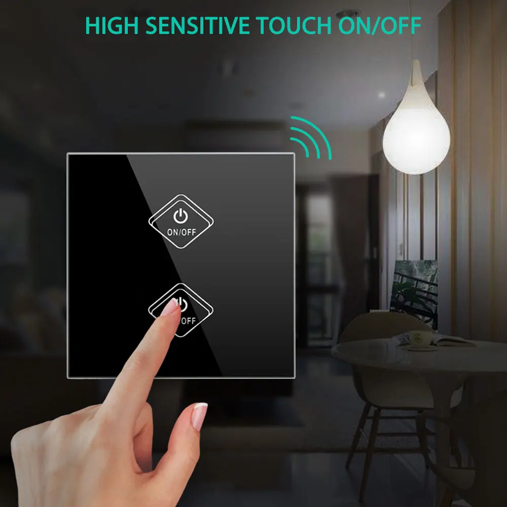 2 банды WIFI сенсорный переключатель умный настенный стандарта Великобритании