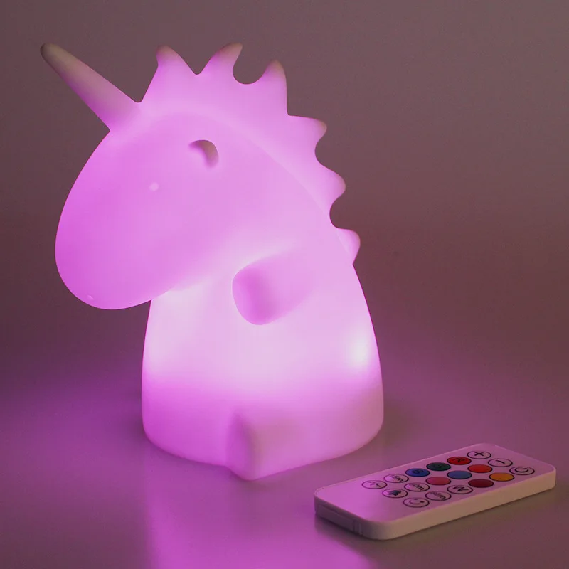 Nightlight Led Silicone Remote Paragraph Animal Lamp Charging Unicorn Colorful Silicone Color Gift