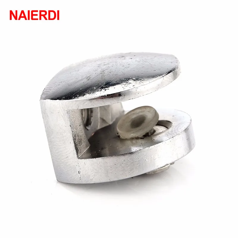 Полукруглые стеклянные зажимы NAIERDI полки из сплава угловые скобы для мебели